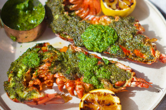 Grilled Garlic & Herb Butter Lobster
